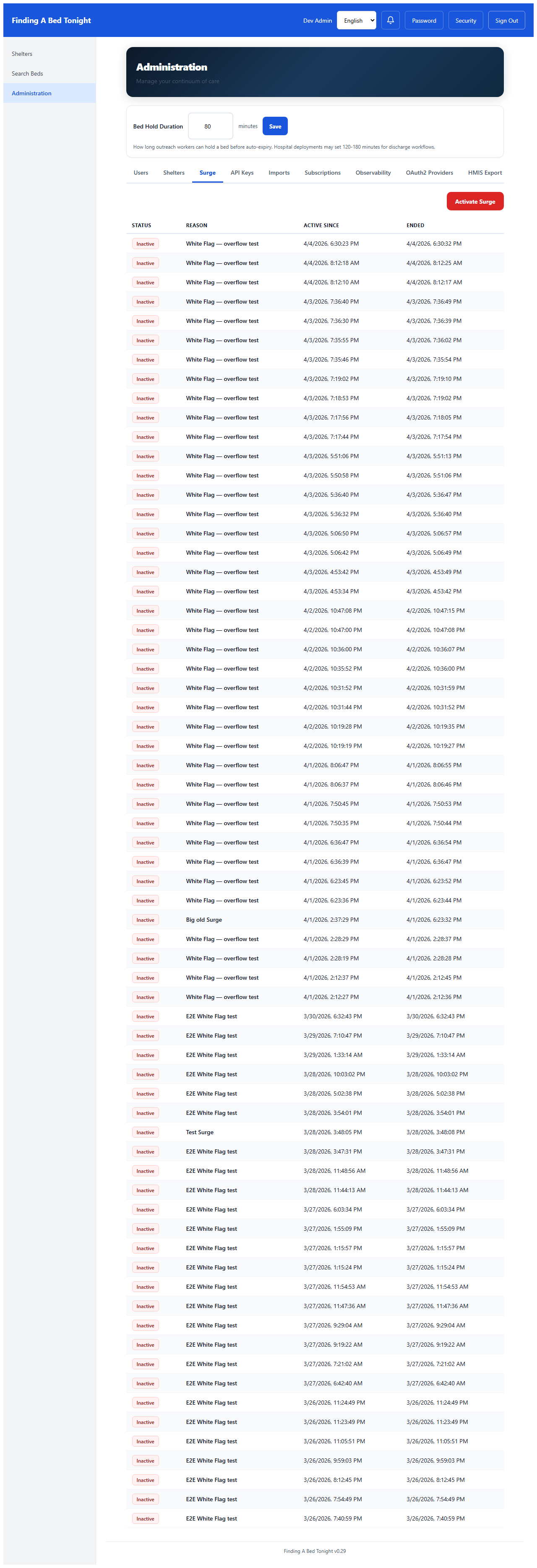 Surge mode activation